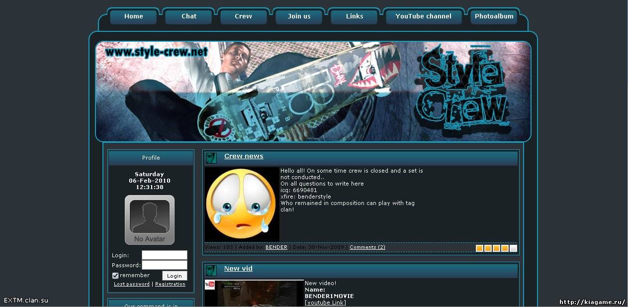 Шаблона сайта style-crew